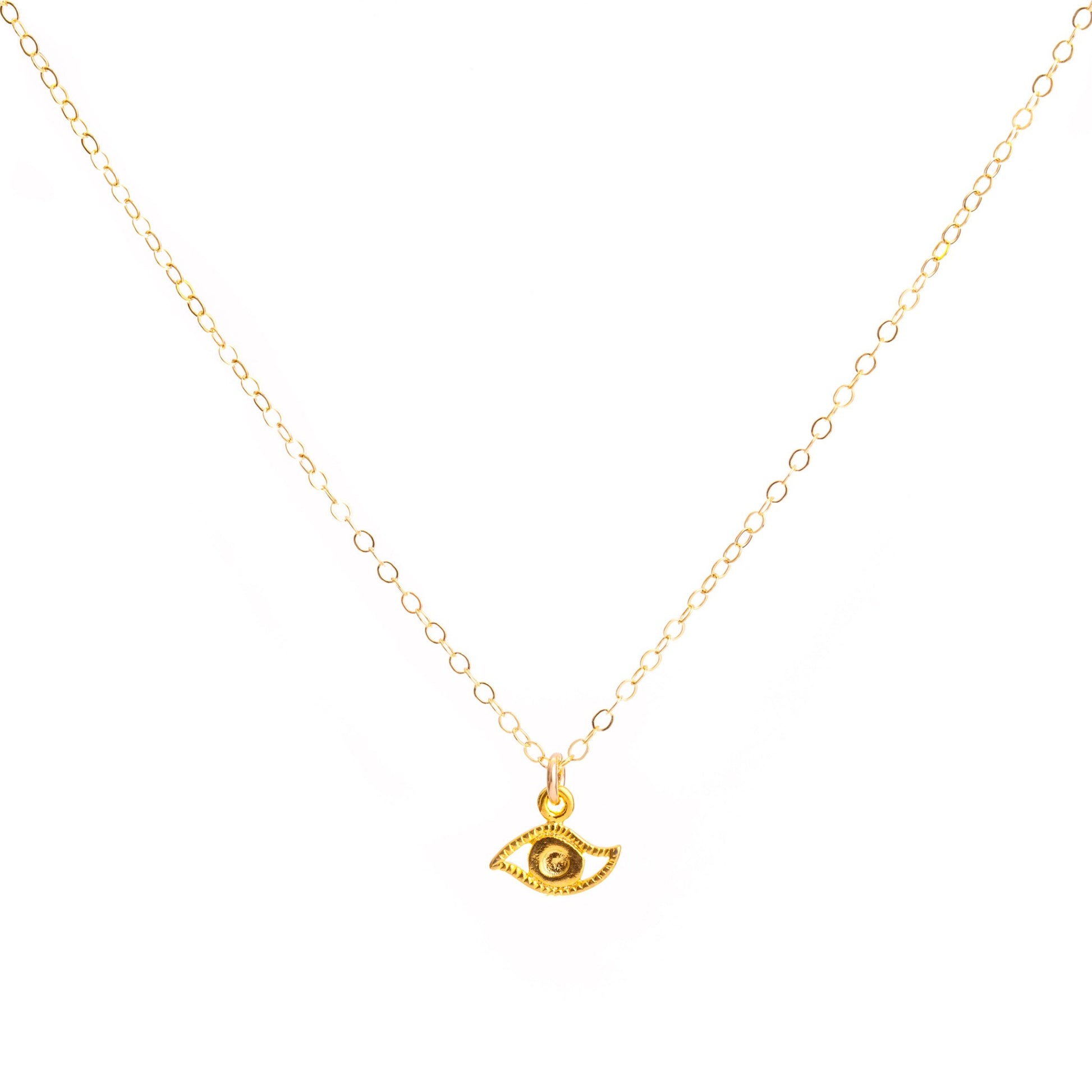 Minimal Gold Evil Eye Necklace