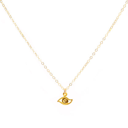 Minimal Gold Evil Eye Necklace