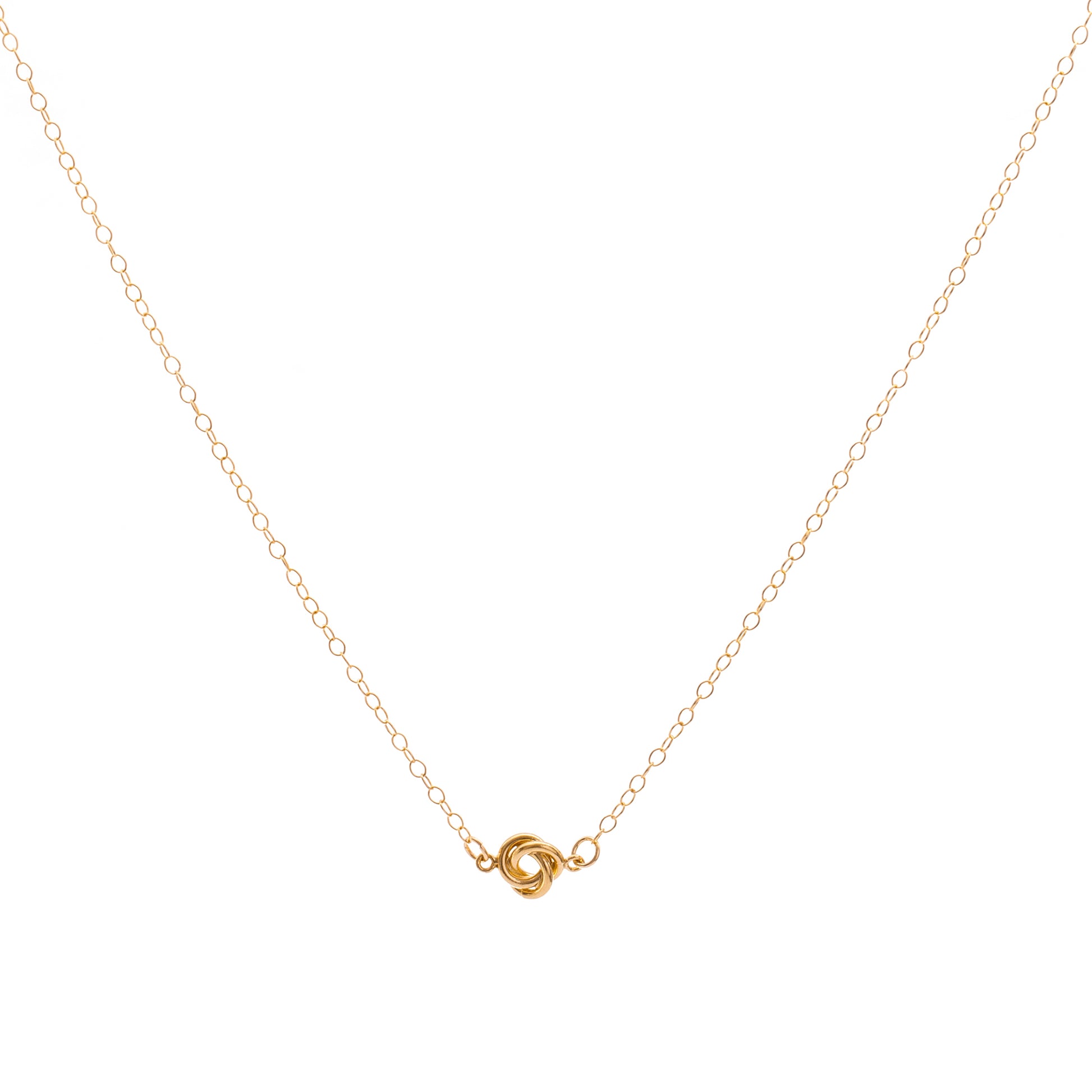 Minimal Gold Knot Necklace Handmade Birmingham