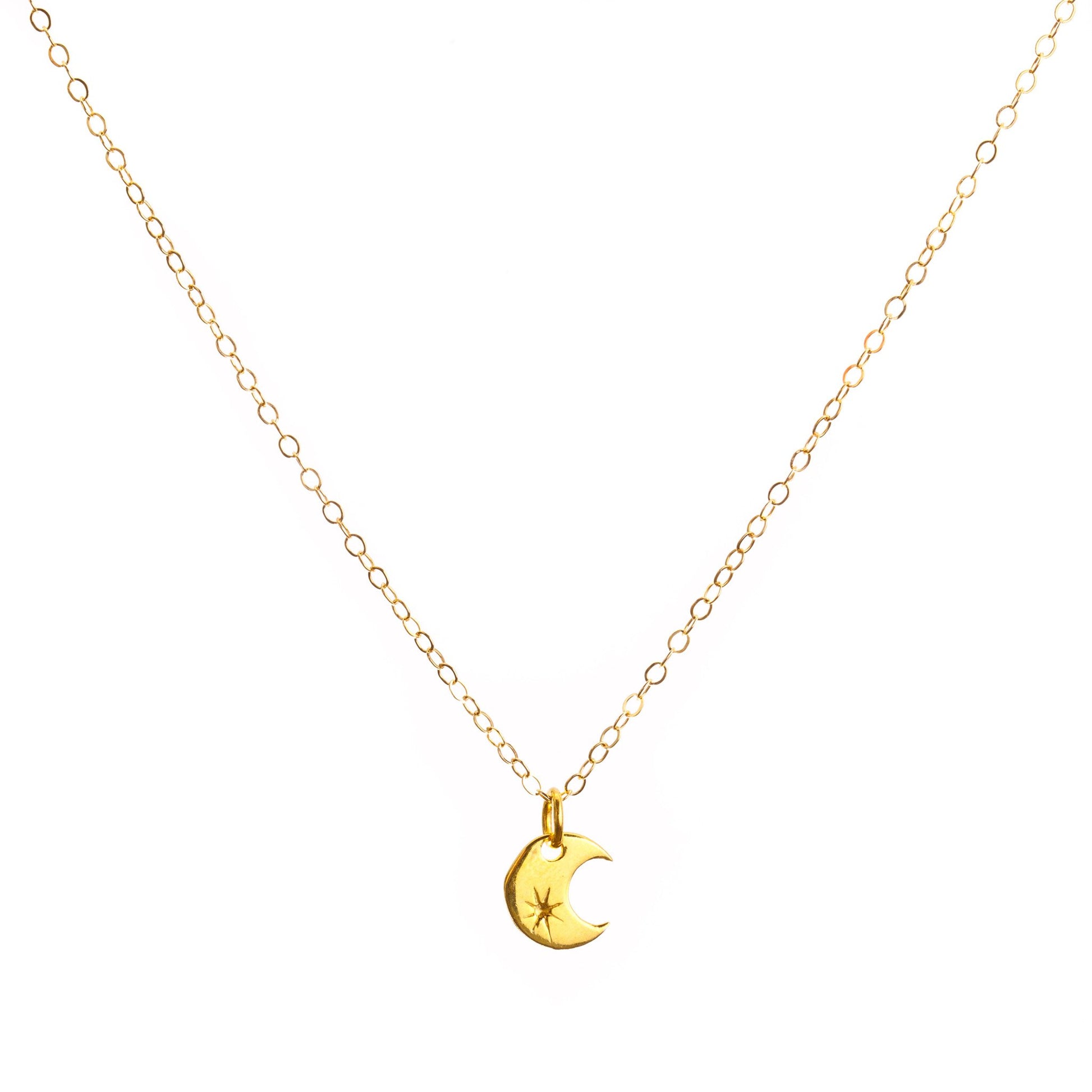 Minimal Gold Crescent Moon Necklace