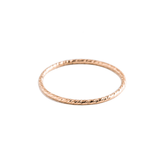 Minimal Gold Textured Stacking Ring
