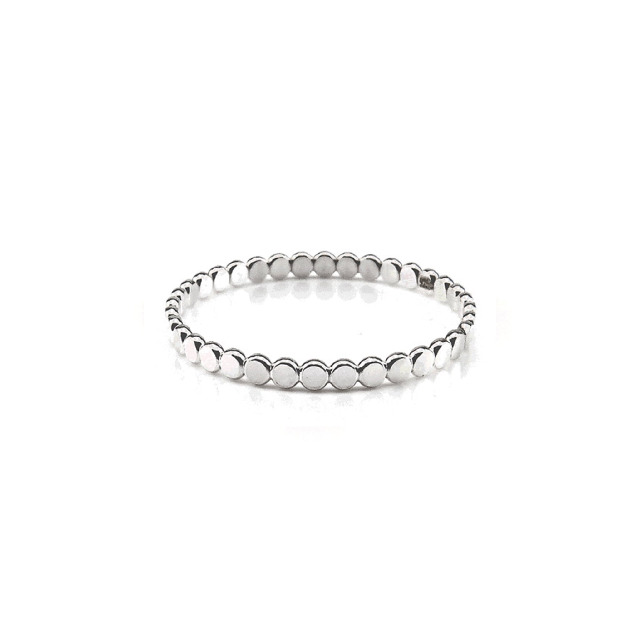 Minimal Hammered Flat Beaded Stacking Ring Handmade Birmingham UK