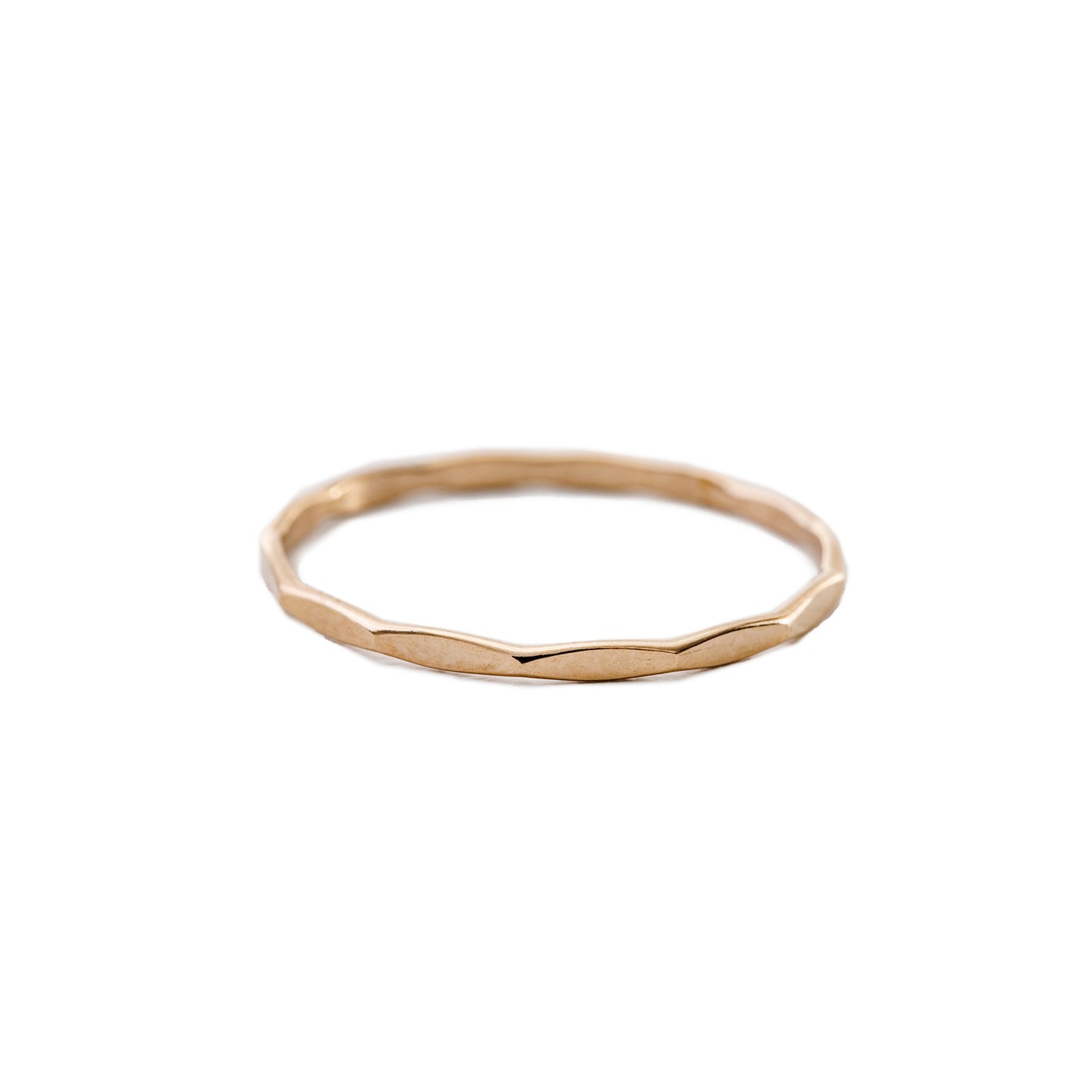 Minimal Gold Hammered Stacking Ring