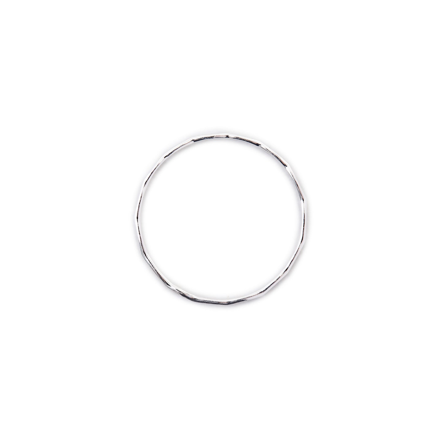 Minimal Silver Hammered Stacking Ring