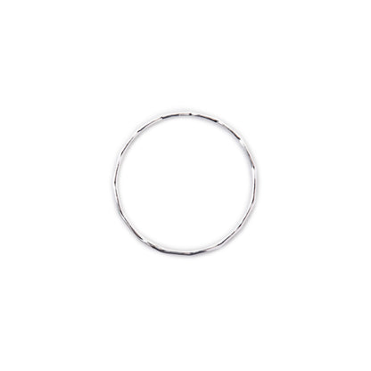 Minimal Silver Hammered Stacking Ring