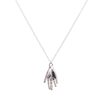 Minimal Silver Protective Hand Necklace