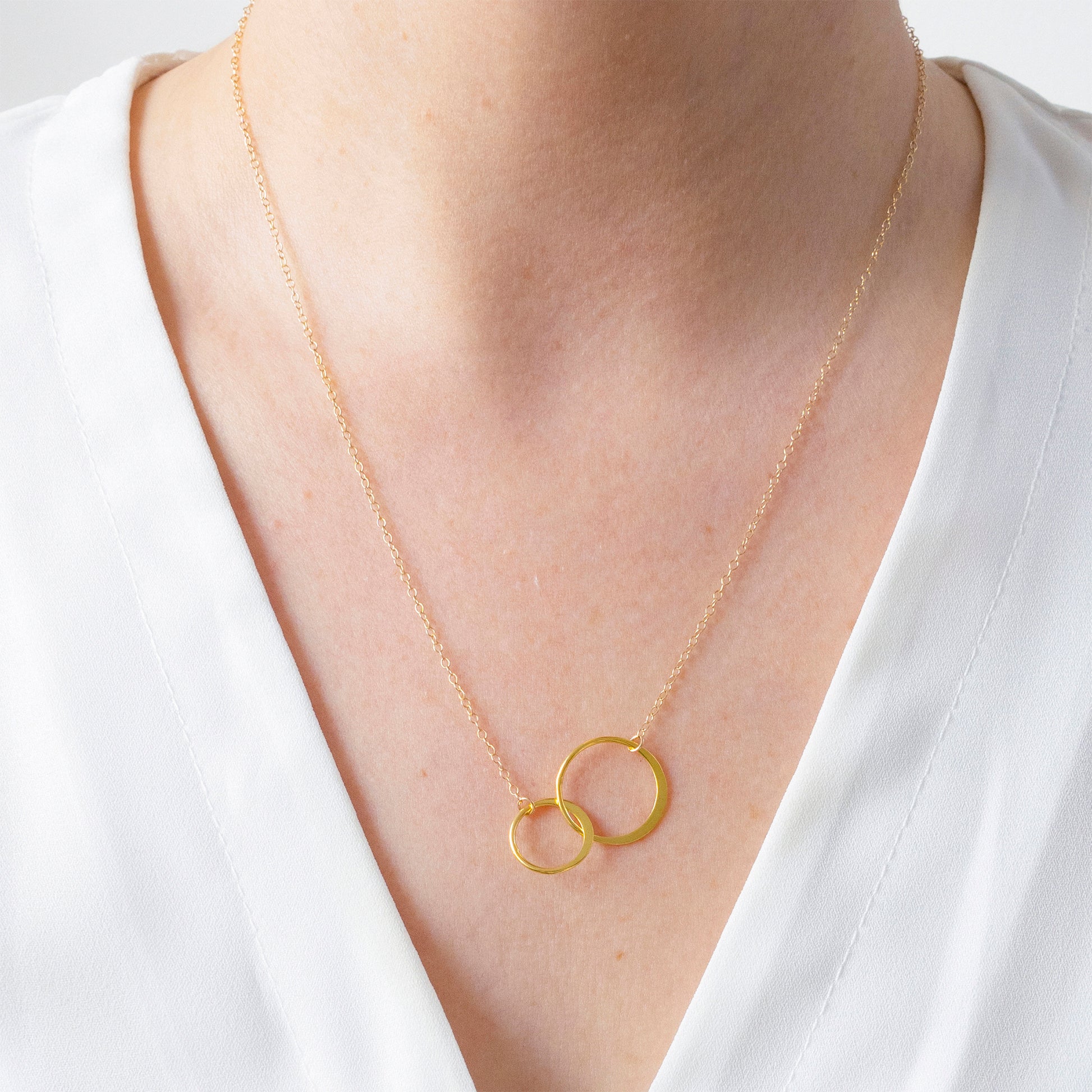 Gold Flat Infinity Circle Necklace