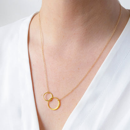 Gold Flat Infinity Circle Necklace