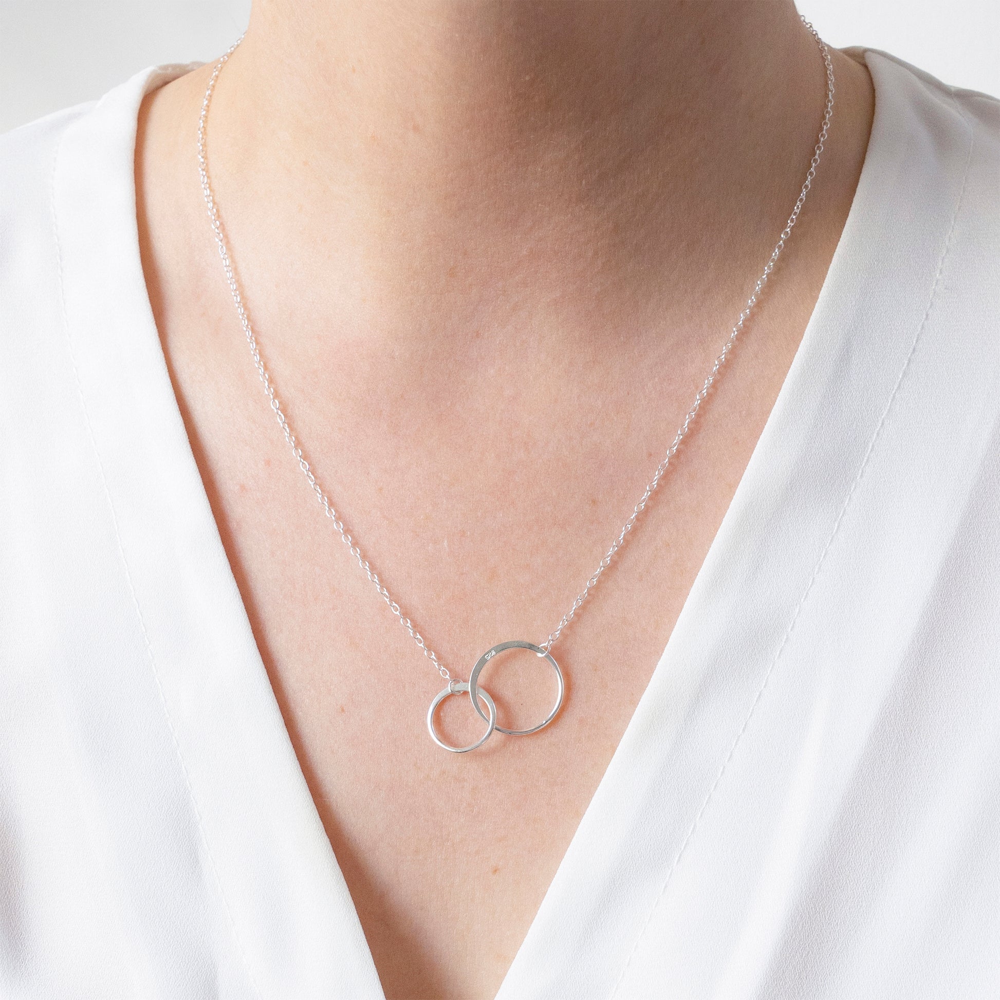 Silver Flat Infinity Circle Necklace