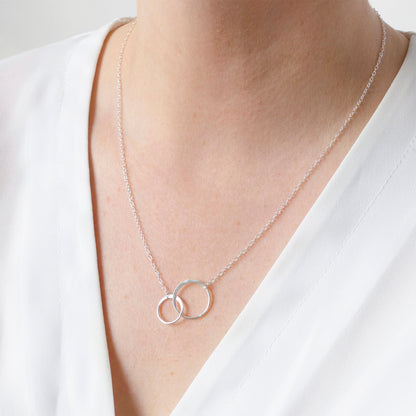 Silver Flat Infinity Circle Necklace