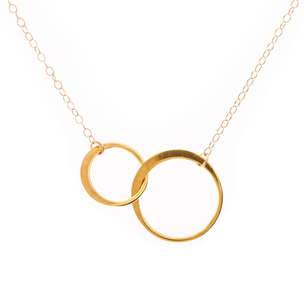 Gold Flat Infinity Circle Necklace