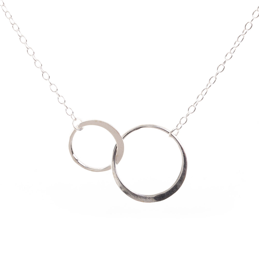 Silver Flat Infinity Circle Necklace