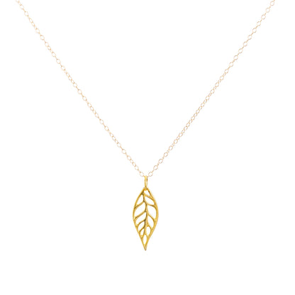 Minimal Gold Leaf Necklace