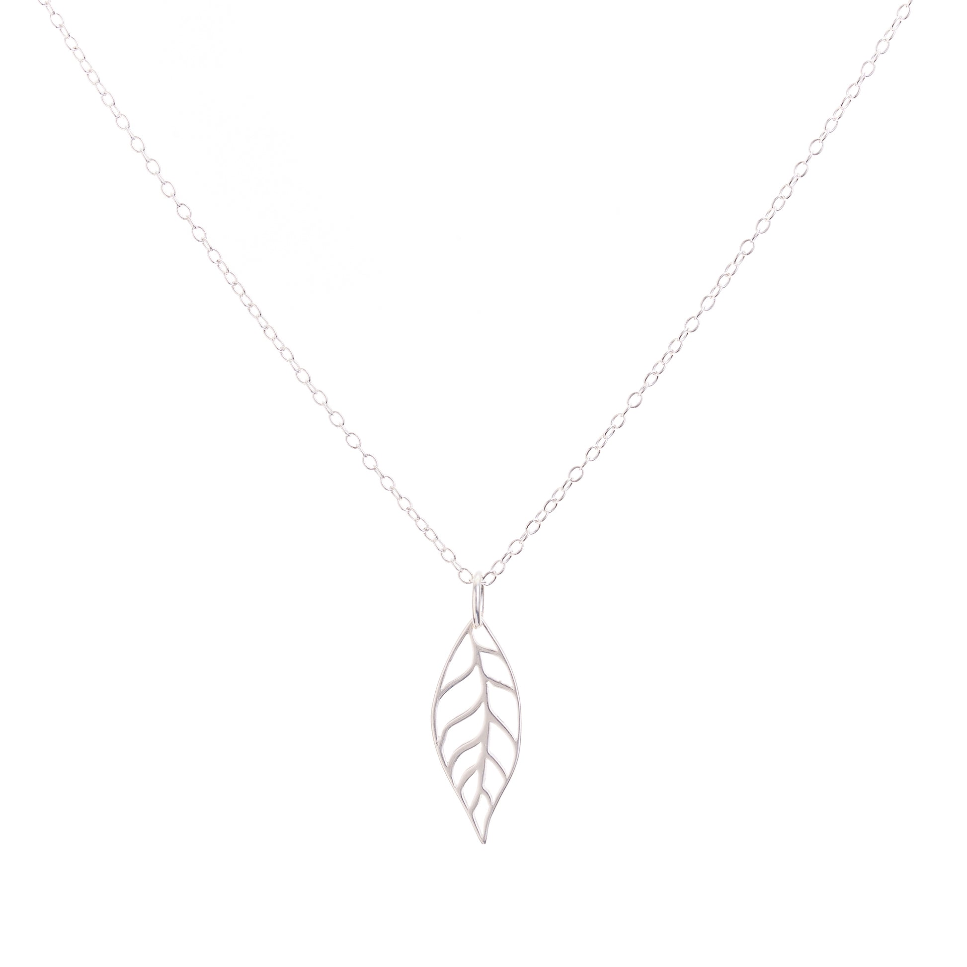 Minimal Silver Leaf Necklace