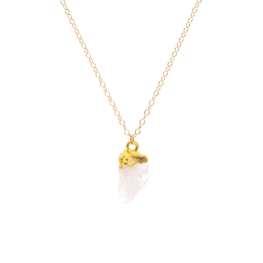 Gold Moonstone Raw Crystal Necklace