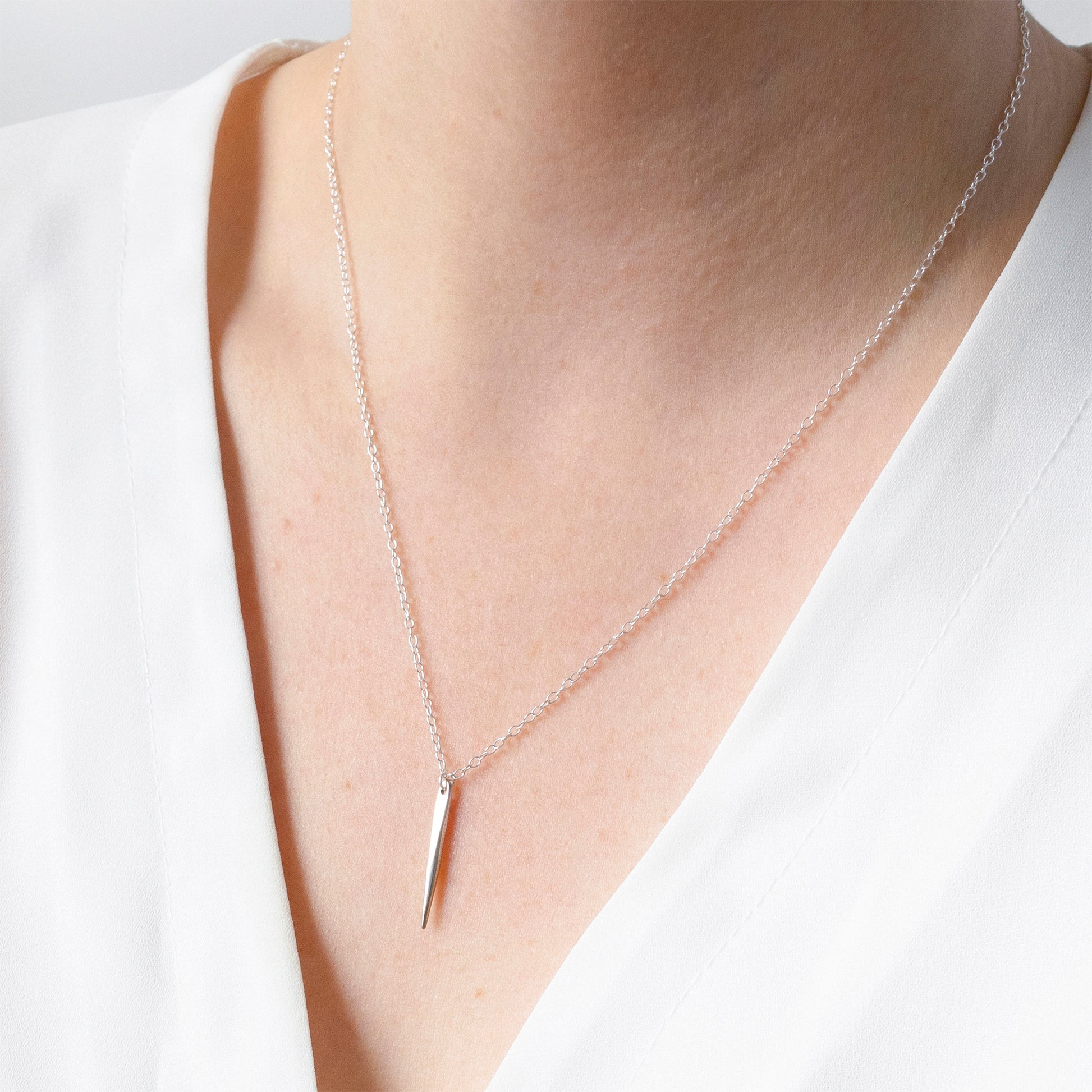 Silver Needle Necklace