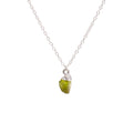 Silver Peridot Raw Crystal Necklace
