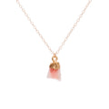 Gold Pink Opal Raw Crystal Necklace