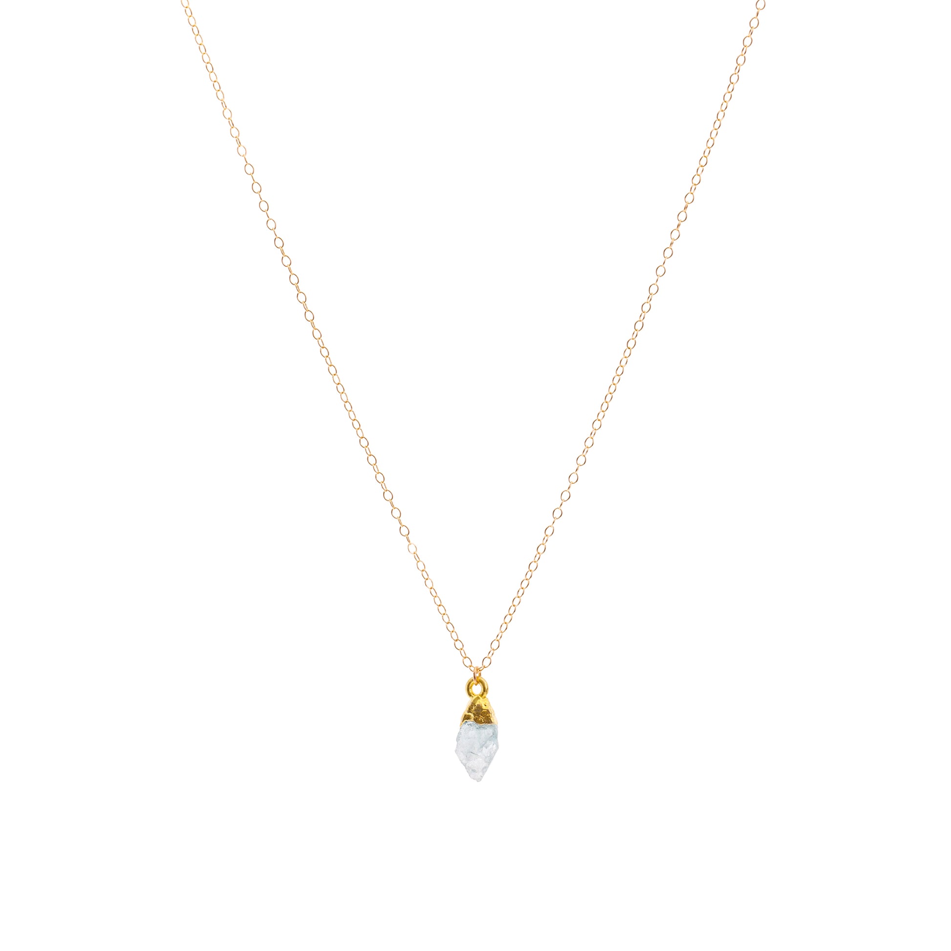 Aquamarine Raw Crystal Necklace