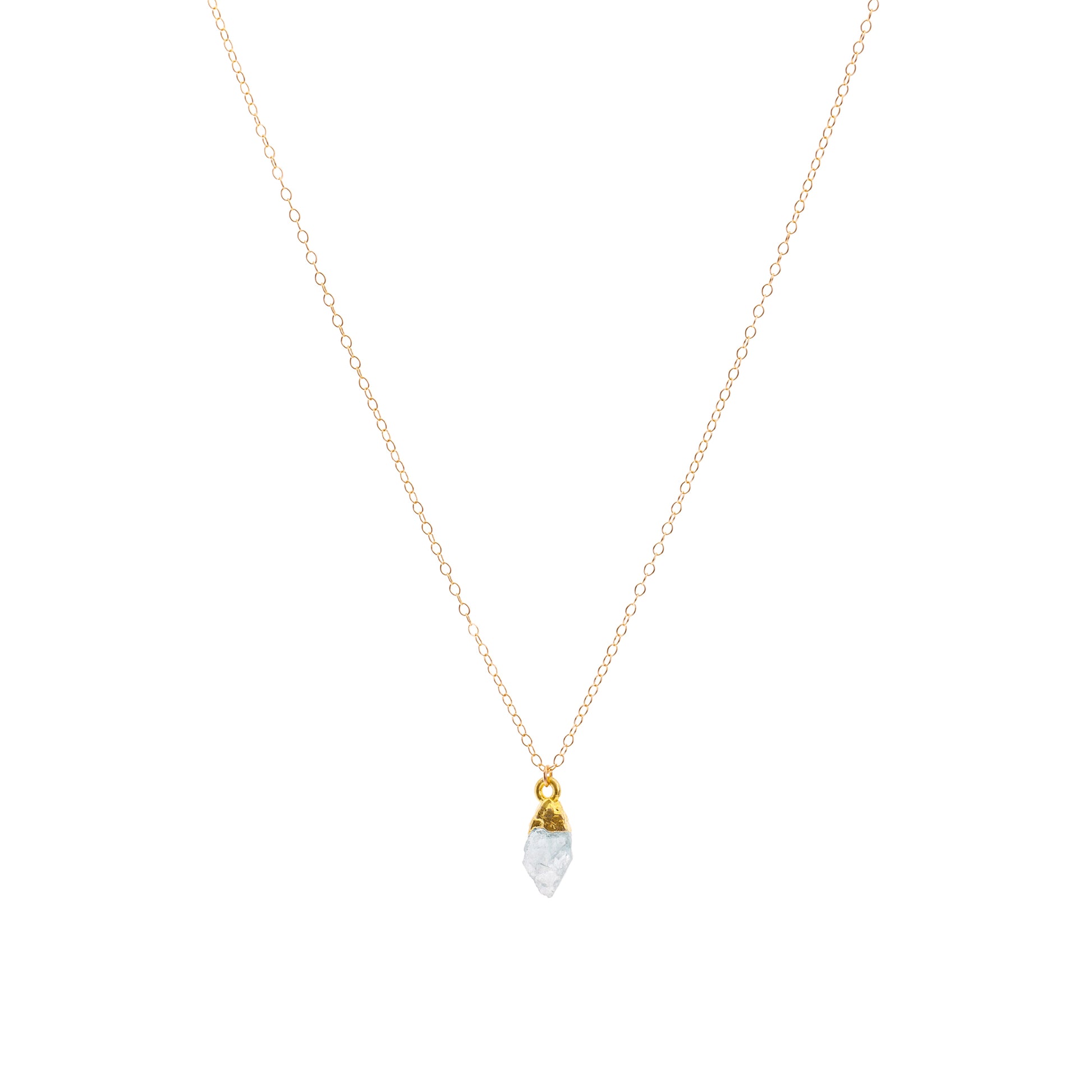 Aquamarine Raw Crystal Necklace