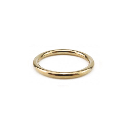 Minimal Gold Rounded Band Ring Handmade Birmingham