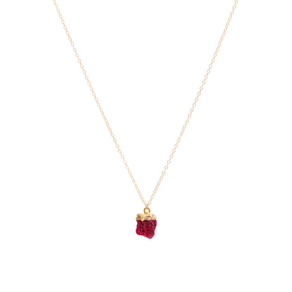 Gold Ruby Raw Crystal Necklace