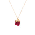 Gold Ruby Raw Crystal Necklace