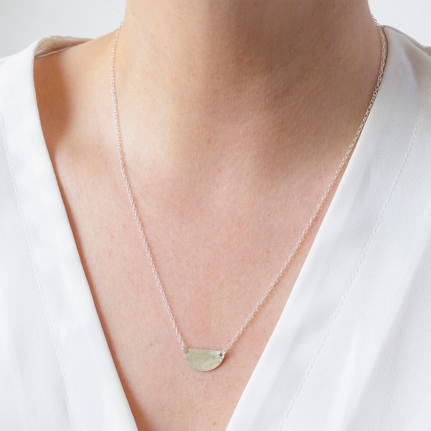 Silver Semicircle Necklace