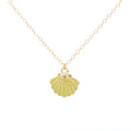 Gold Enamel Shell Necklace