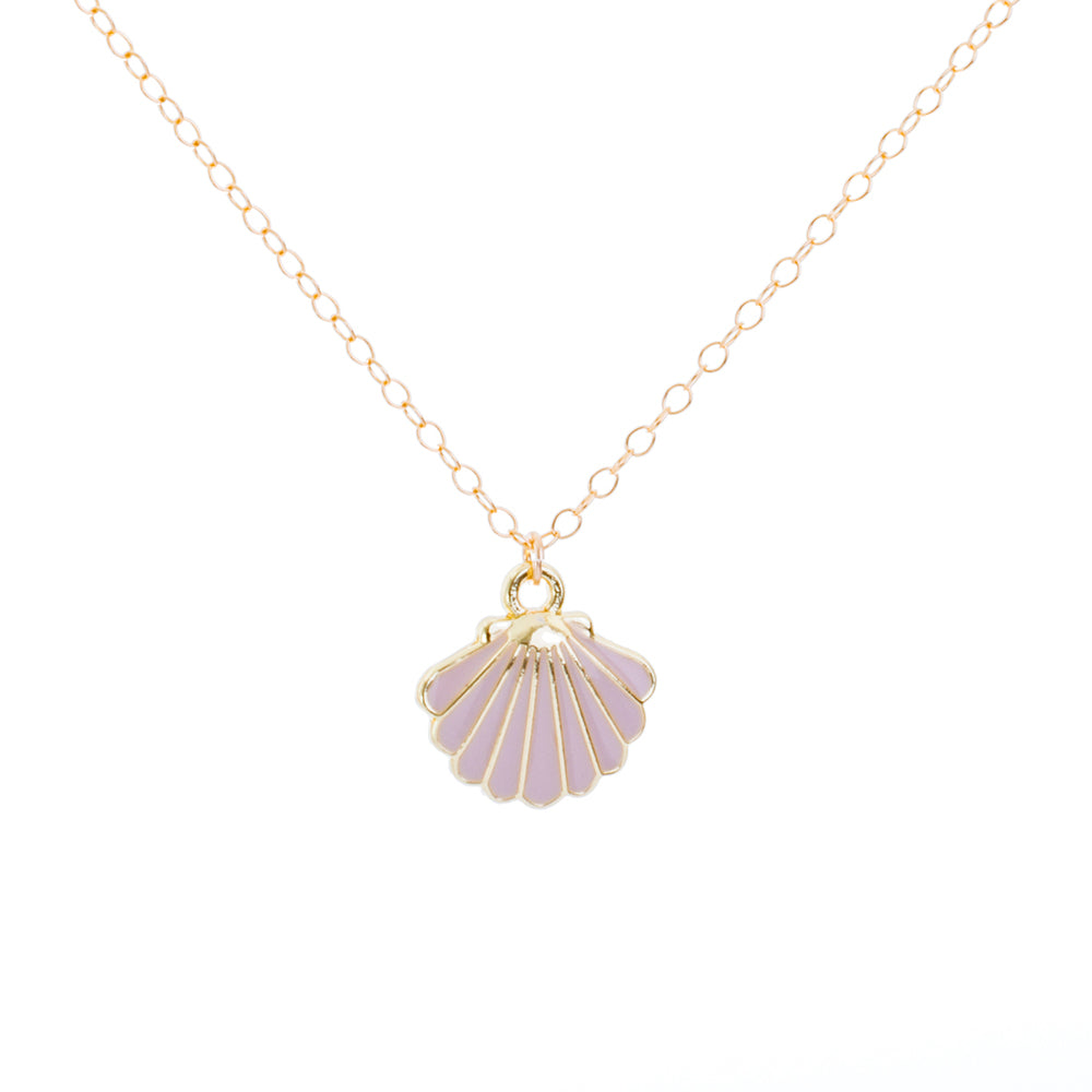 Gold Enamel Shell Necklace