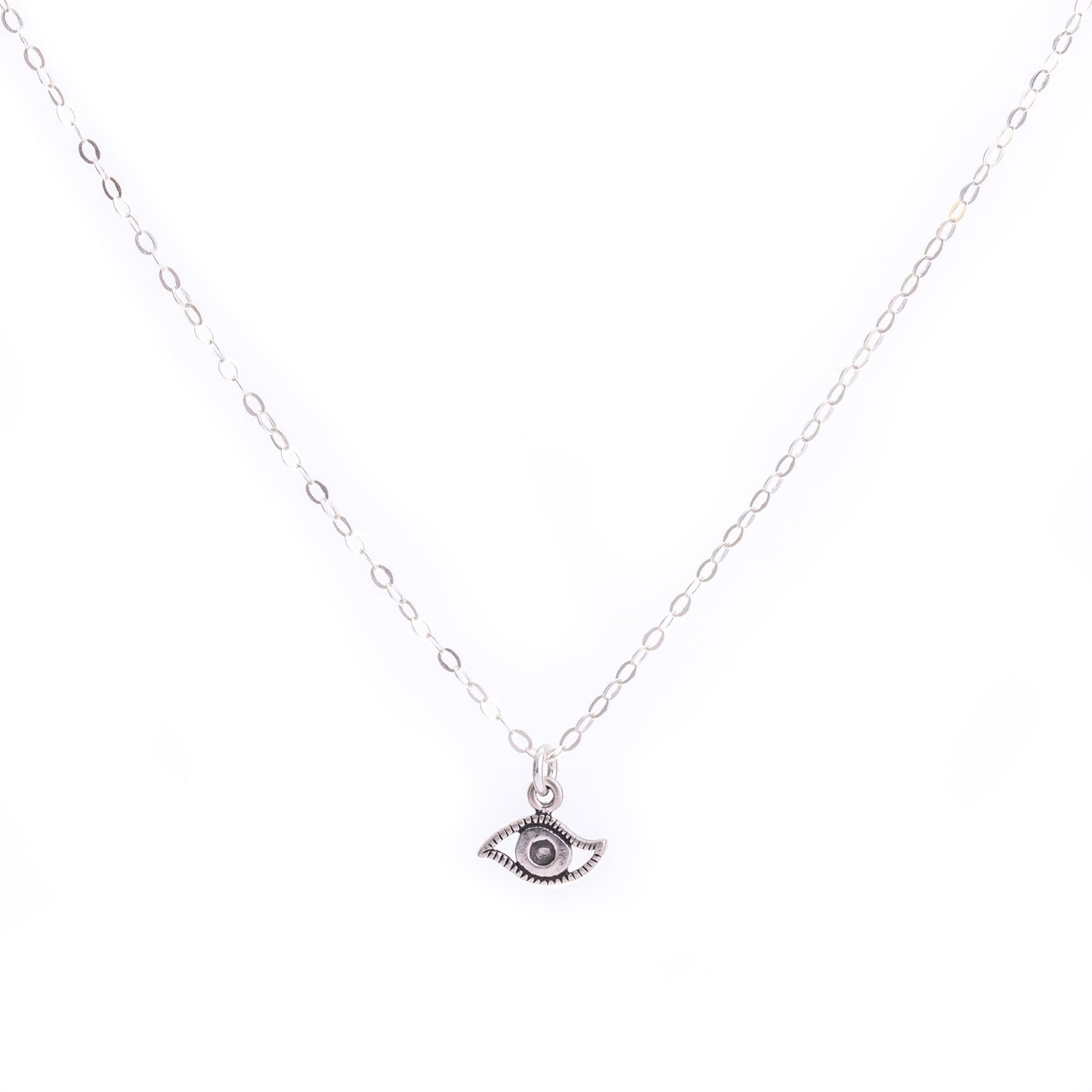 Minimal Silver Eye Necklace