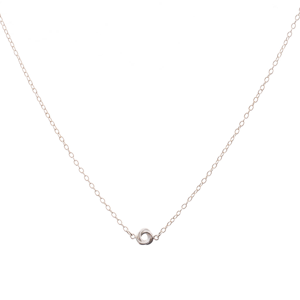 Minimal Silver Knot Necklace Handmade Birmingham