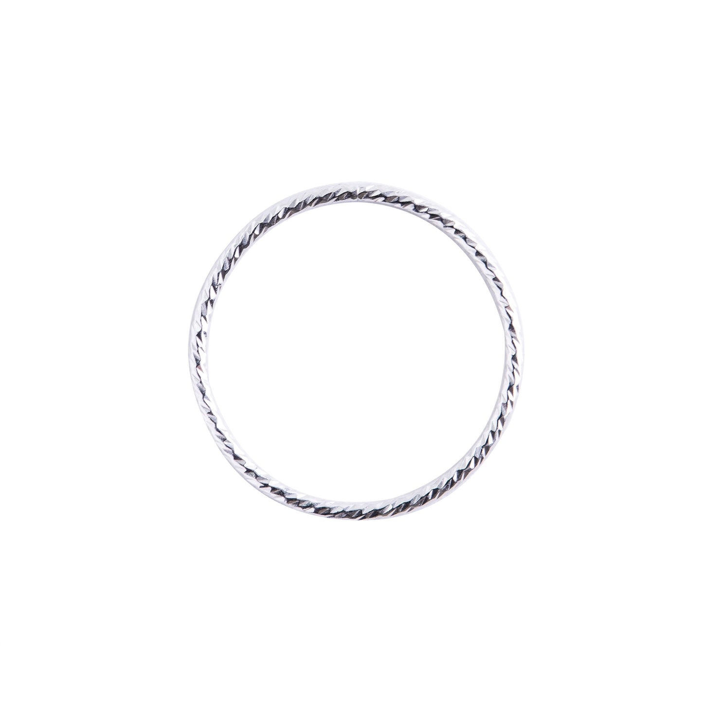 Minimal Silver Textured Stacking Ring