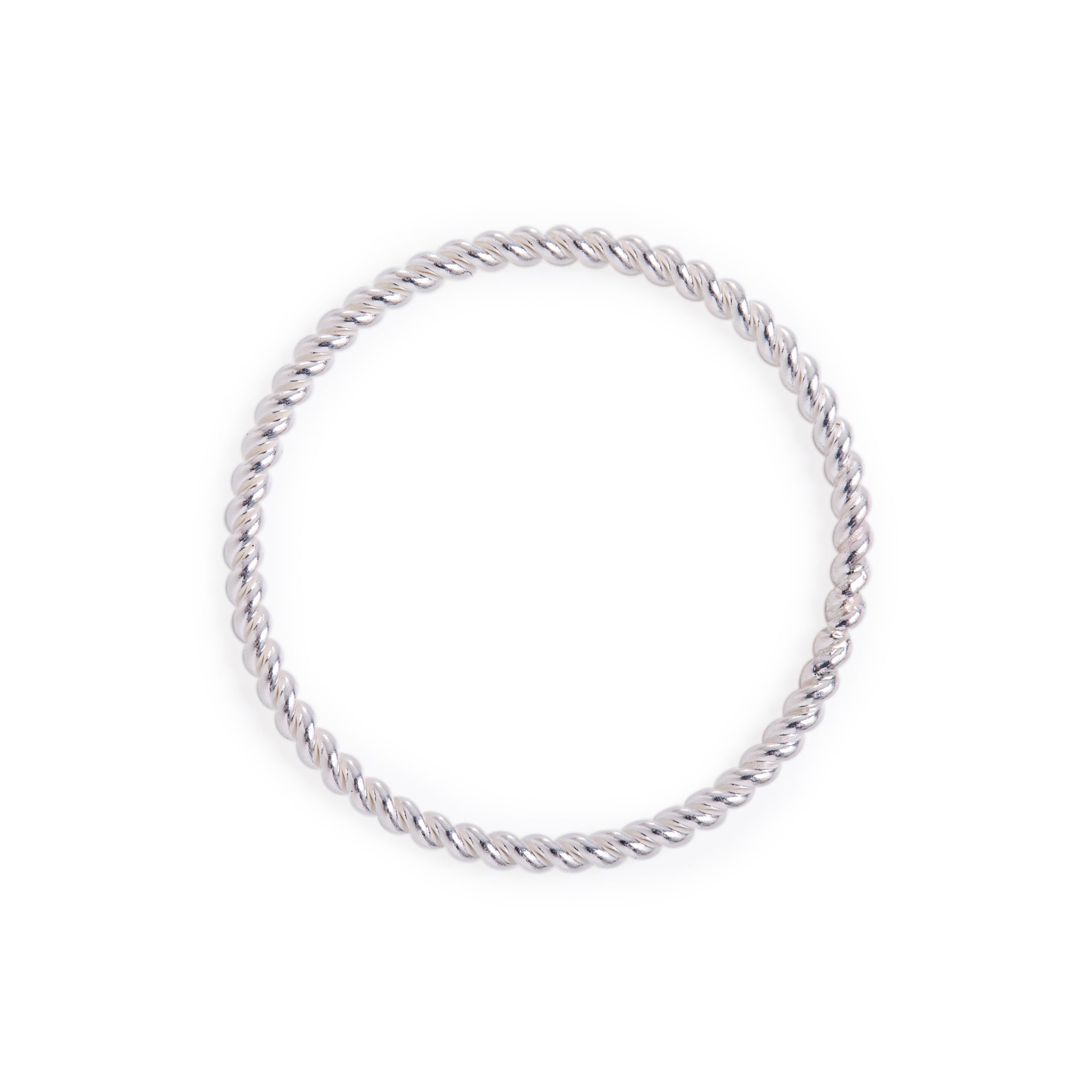 Minimal Silver Twisted Stacking Ring Handmade Birmingham