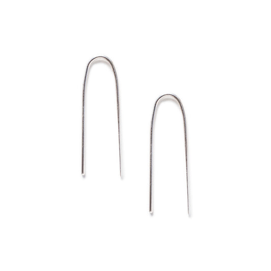 Minimal Silver Arc Earrings