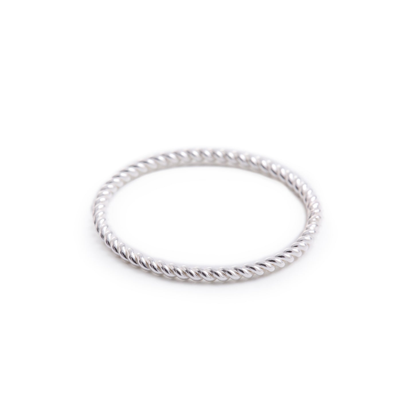 Minimal Silver Twisted Stacking Ring Handmade Birmingham