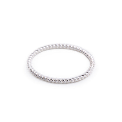 Minimal Silver Twisted Stacking Ring Handmade Birmingham