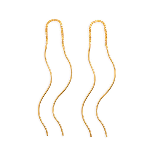 Gold Wavy Earrings