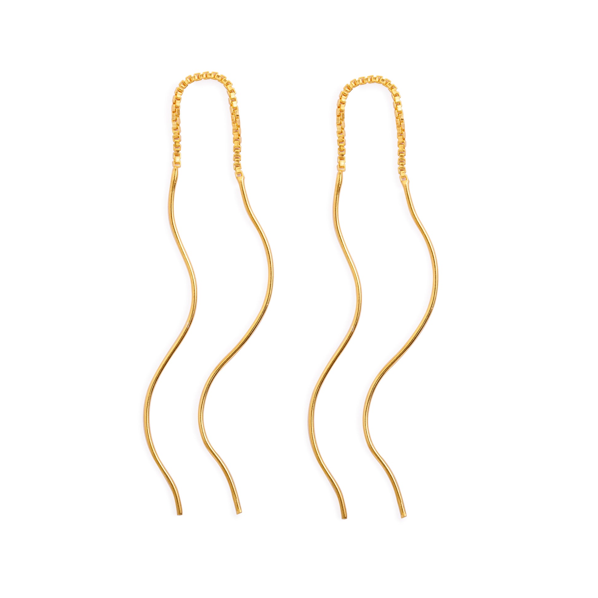 Gold Wavy Earrings